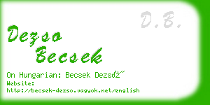 dezso becsek business card